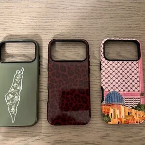 Stylish Phone Case Set - 2 Palestine, 1 cheetah print  (ALL 3)